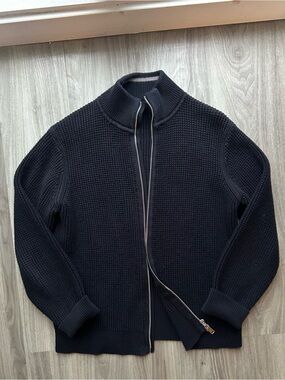 Theory | Gary Full Zip Jacket, Heavyweight Knit in Navy (S)
